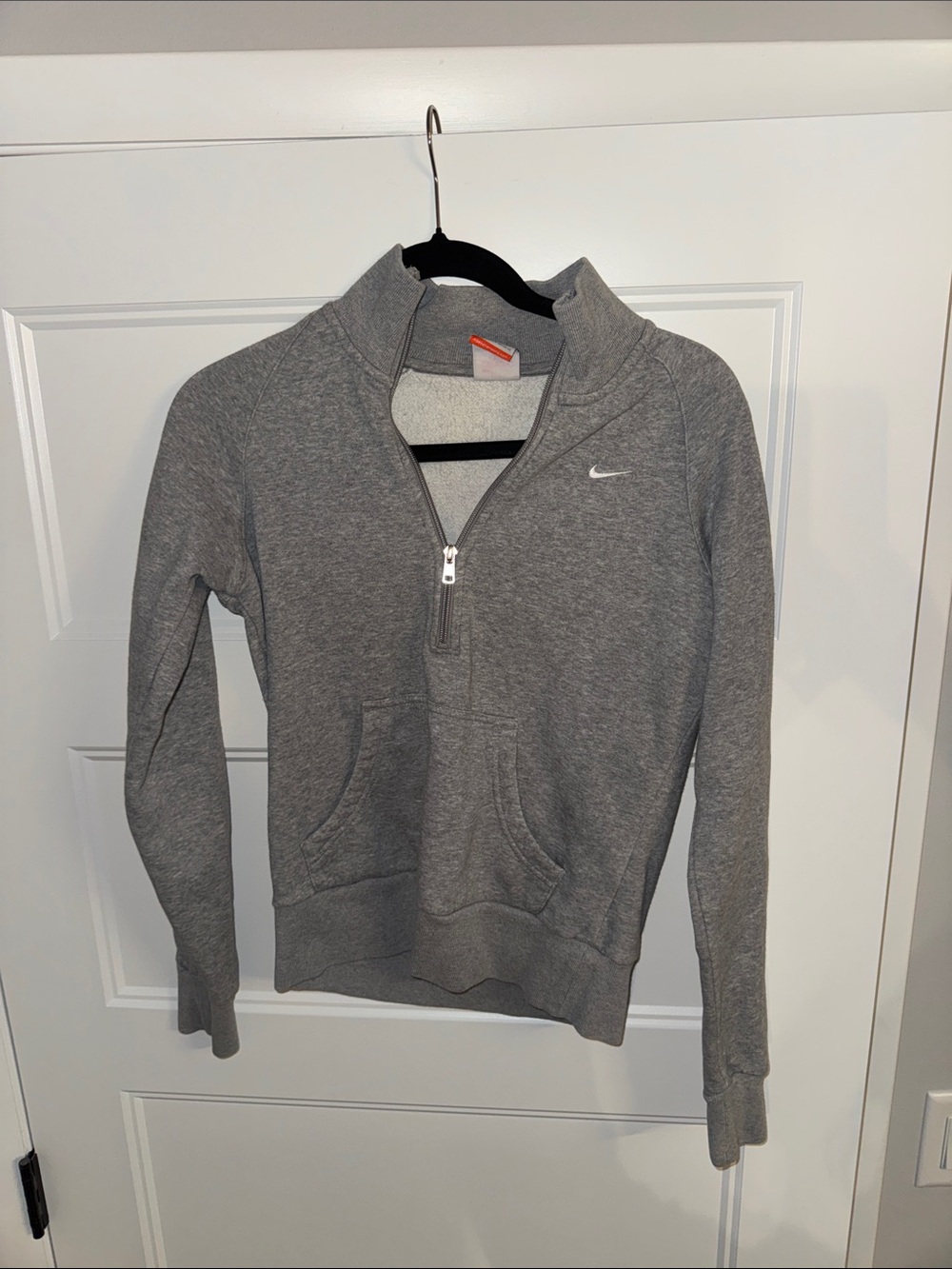 Nike Women's Heather Gray Half-Zip Pullover Sweater